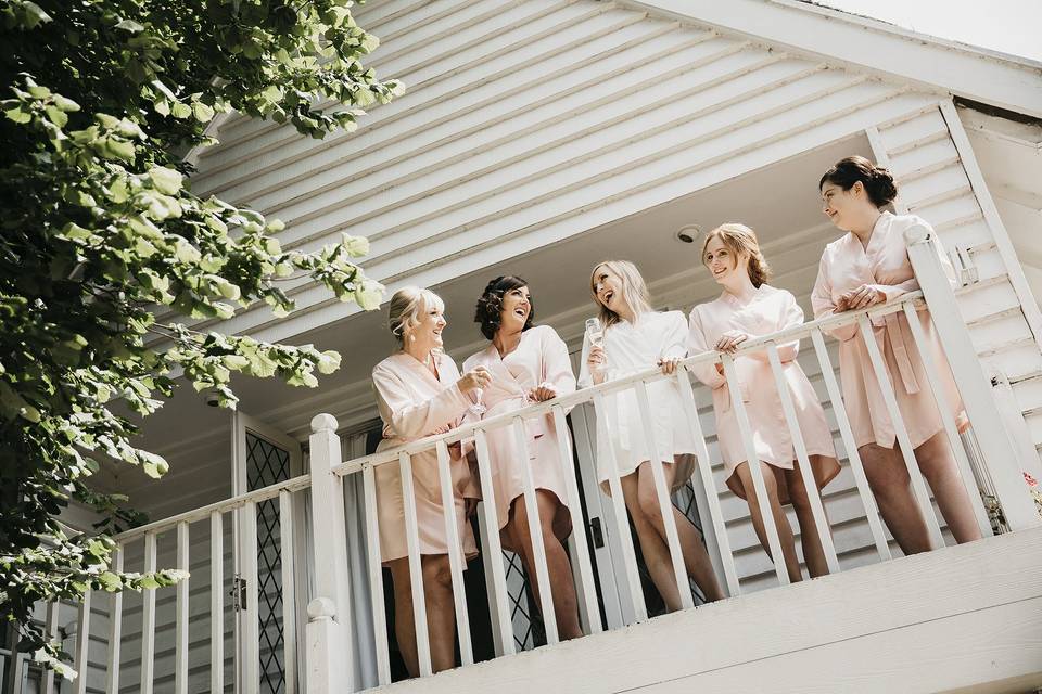 The bride and bridesmaids