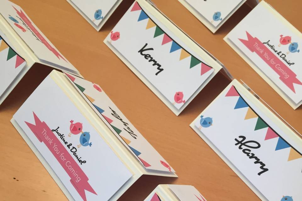 Matching place cards