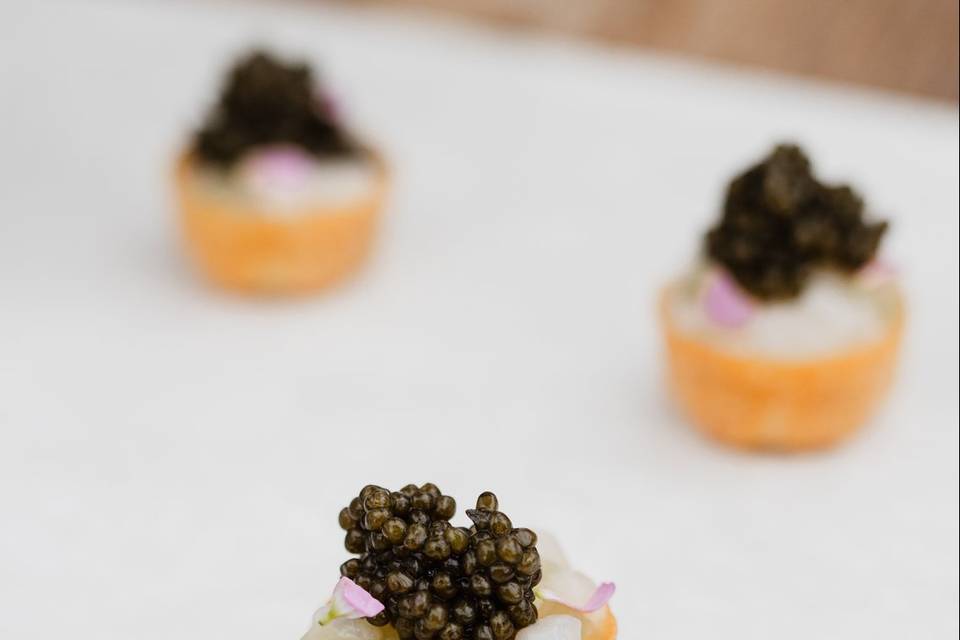 Oscietra caviar, scallop