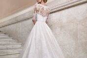 Lace-sleeve wedding gown