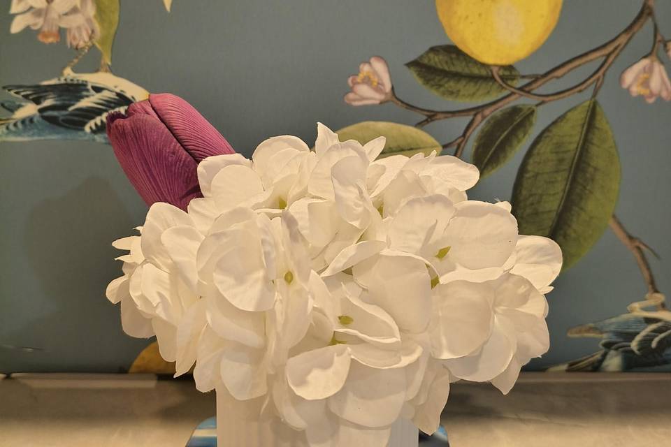 Faux flower and Pot