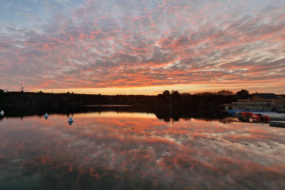 Sunsets at Trevassack lake