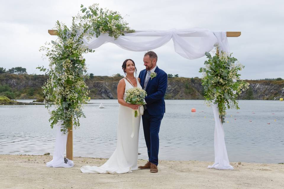 Wedding arch lakeside