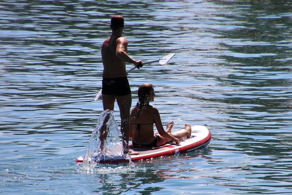 Couple Paddleboarding