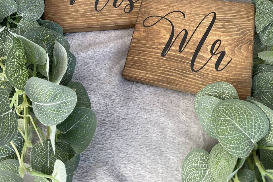 Couples wedding table sign