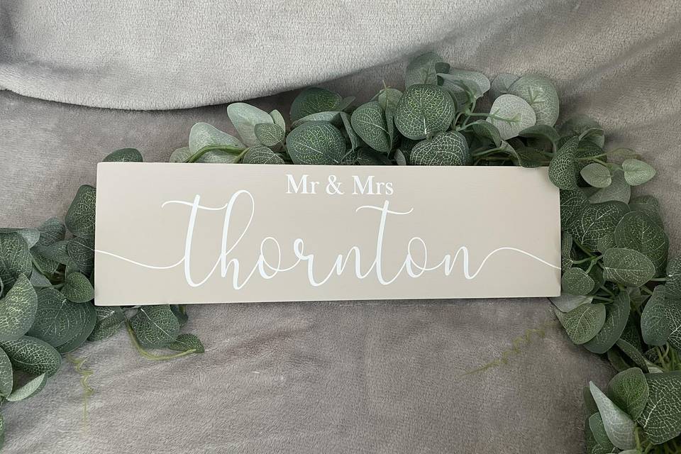 Couples wedding table sign