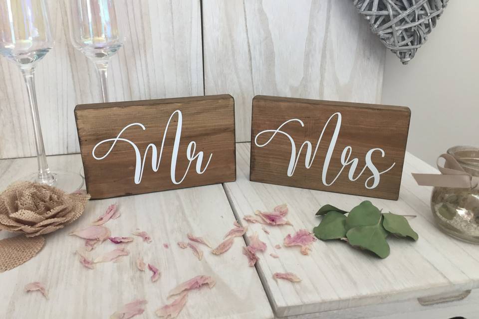 Couples wedding table sign