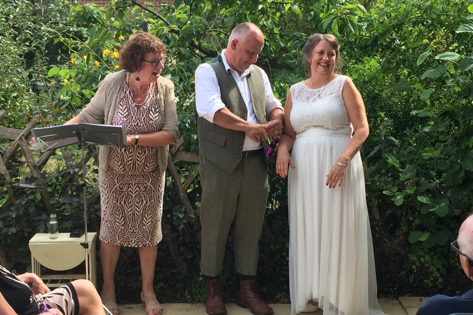 A back garden wedding