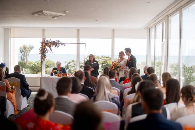Ceremony with a sea view