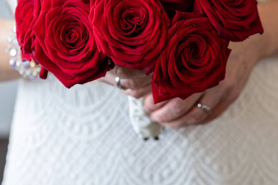 Stunning rose bridal handtied