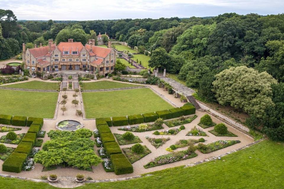 Aerial view of the property