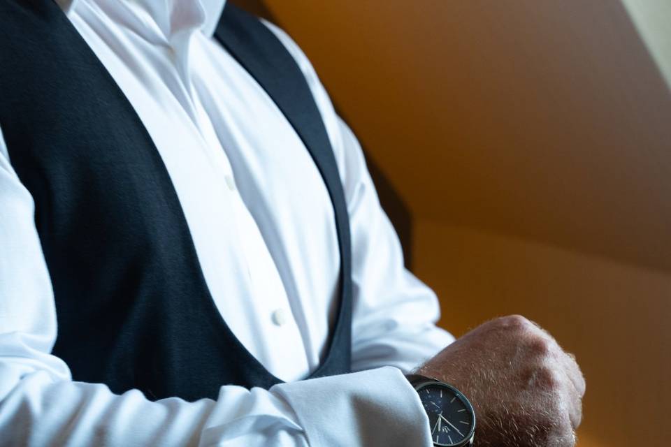 Groom cufflinks and watch