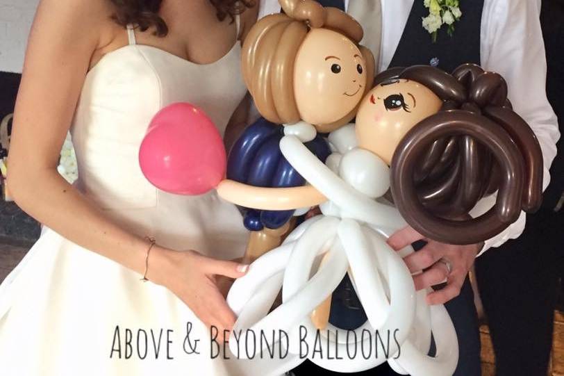 Balloon bride and groom