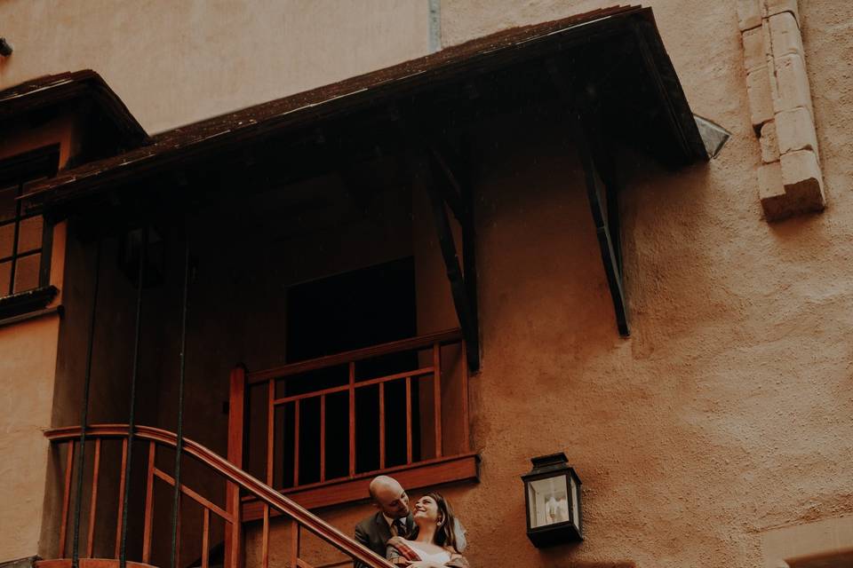 Couple on the pentice stair