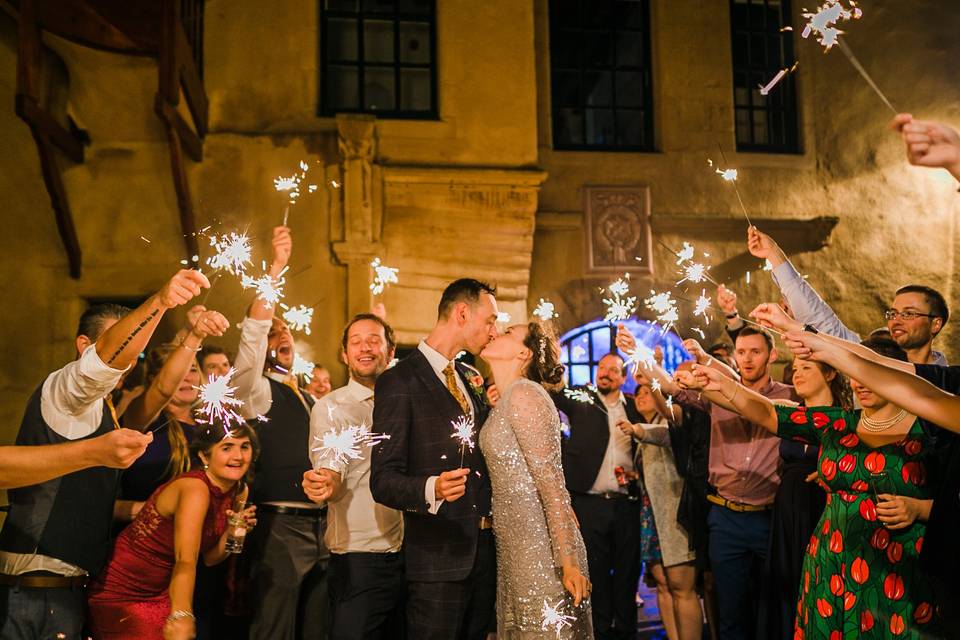 Sparklers in the Courtyard