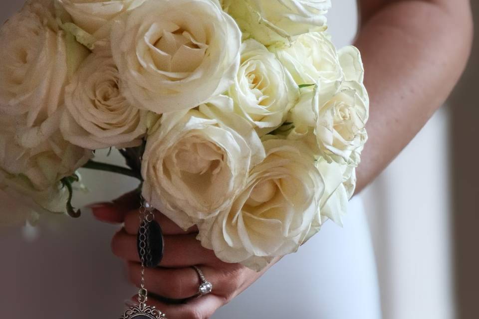 Flowers and loved ones.