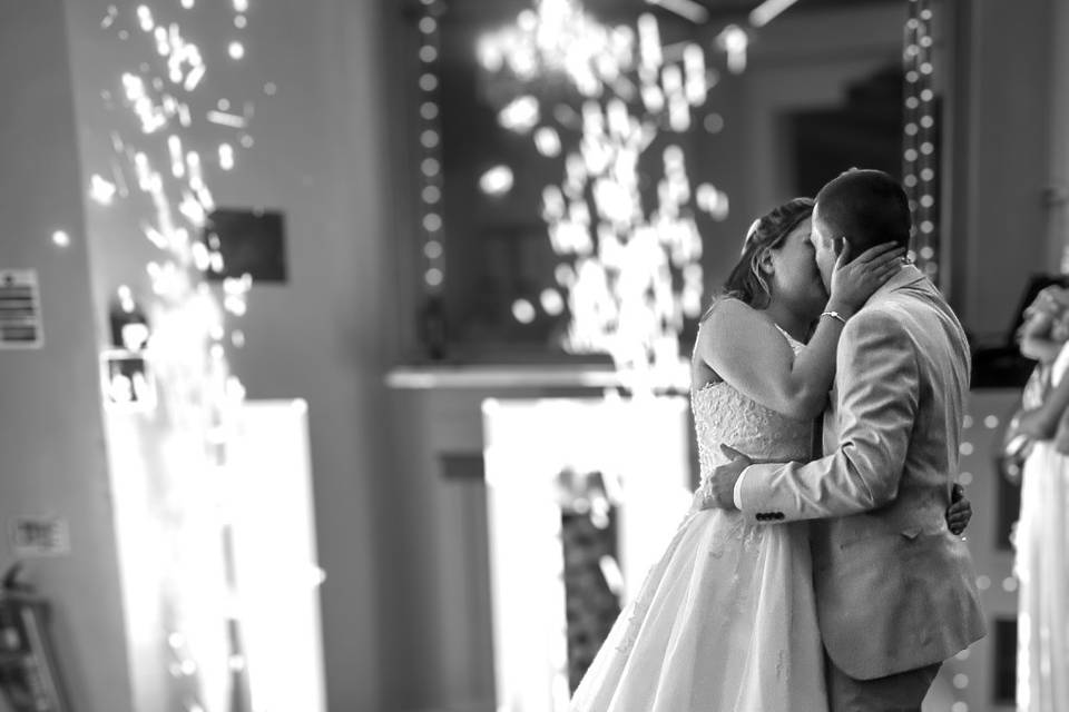 First Dance kisses.