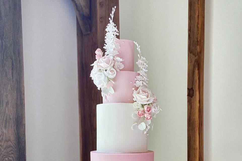 Dark dusky pink four tier