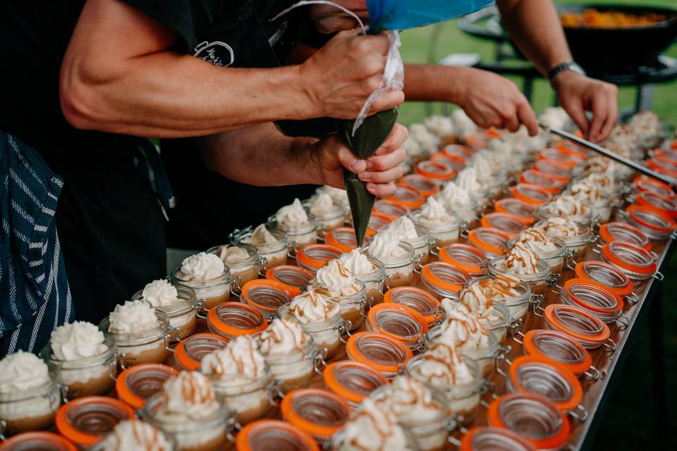 Getting desserts ready