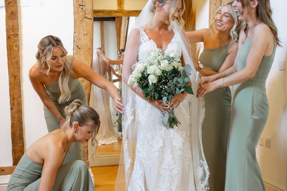Bridesmaids help