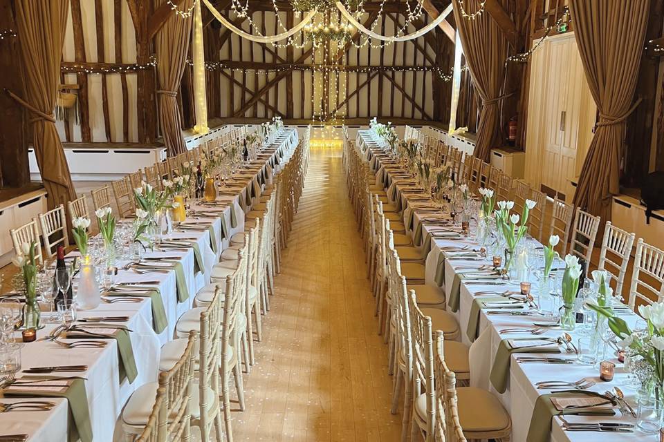 Tithe Barn Banquet Wedding