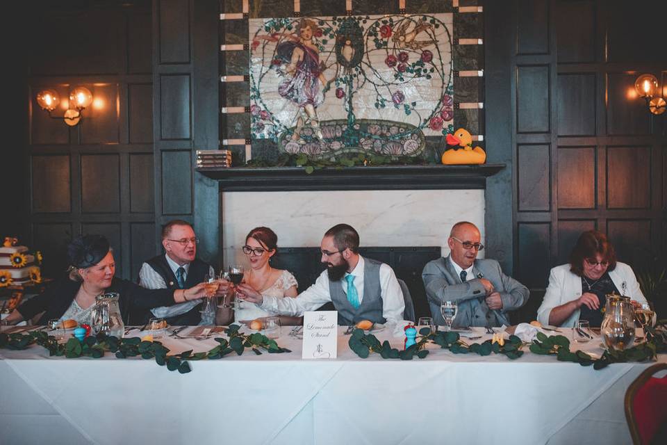 A toast at the head table