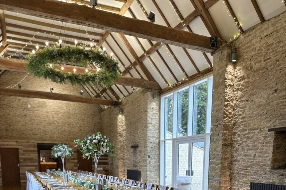 Great Barn, Aynho, long tables