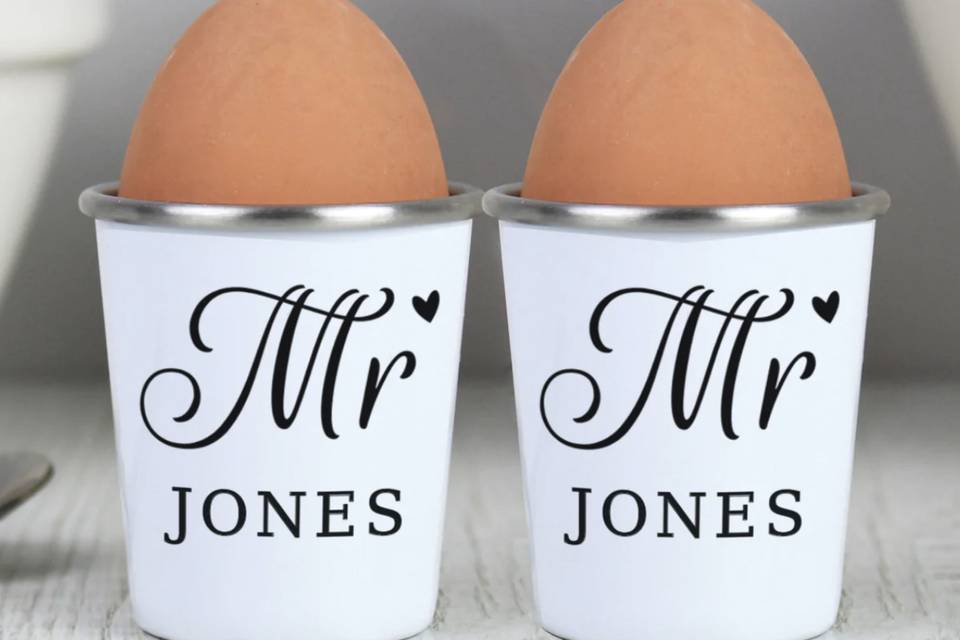 Mr and Mr egg cups