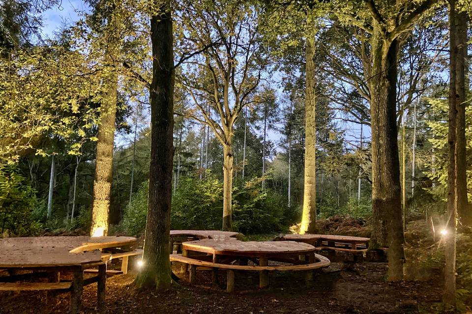 Woodland Tables for 80 guests