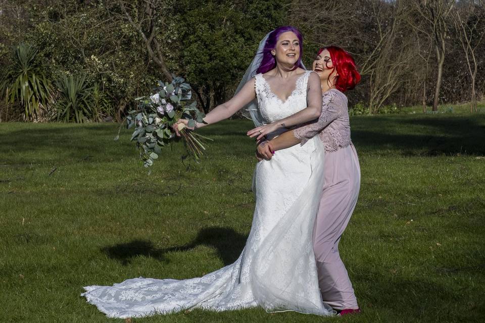 Bride and maid of honour