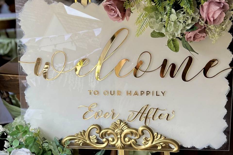 Gold Acrylic Welcome Signage