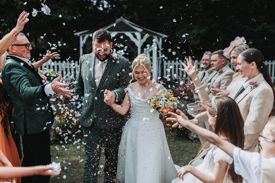 Candid wedding guest moments