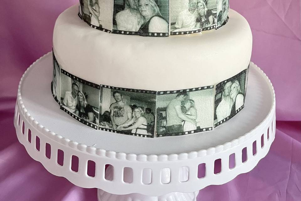 This two-tier custom cake.