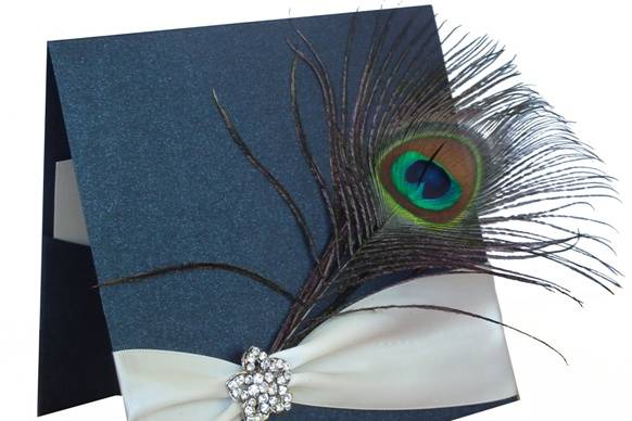Peacock Feather & Diamante