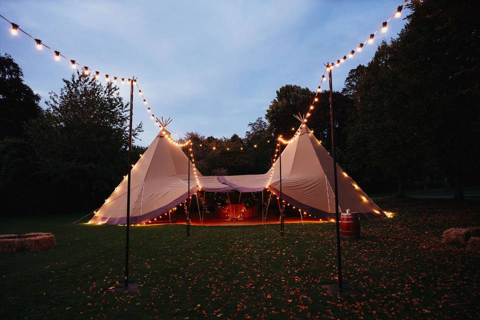 Marquee on lawn
