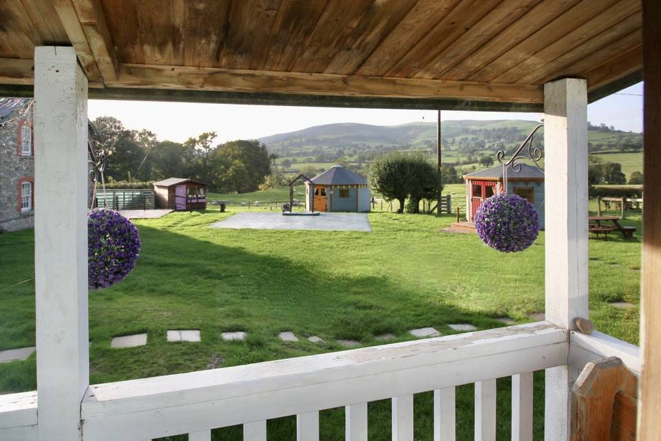 Hay bale wedding ceremony