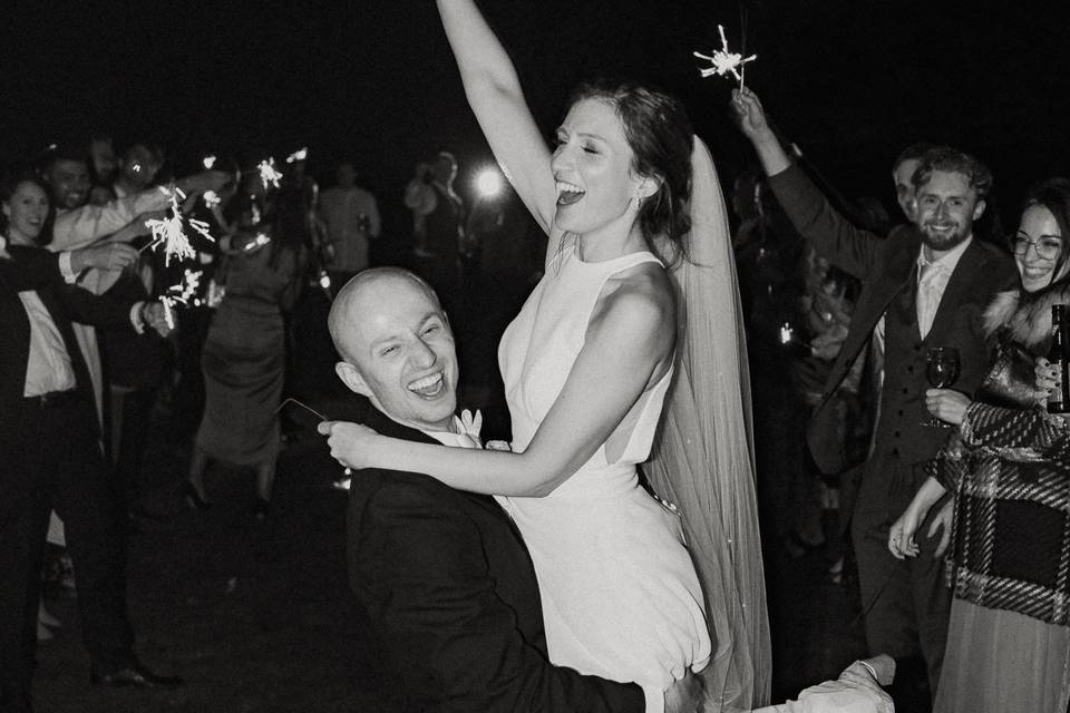 Sparkler couple shot