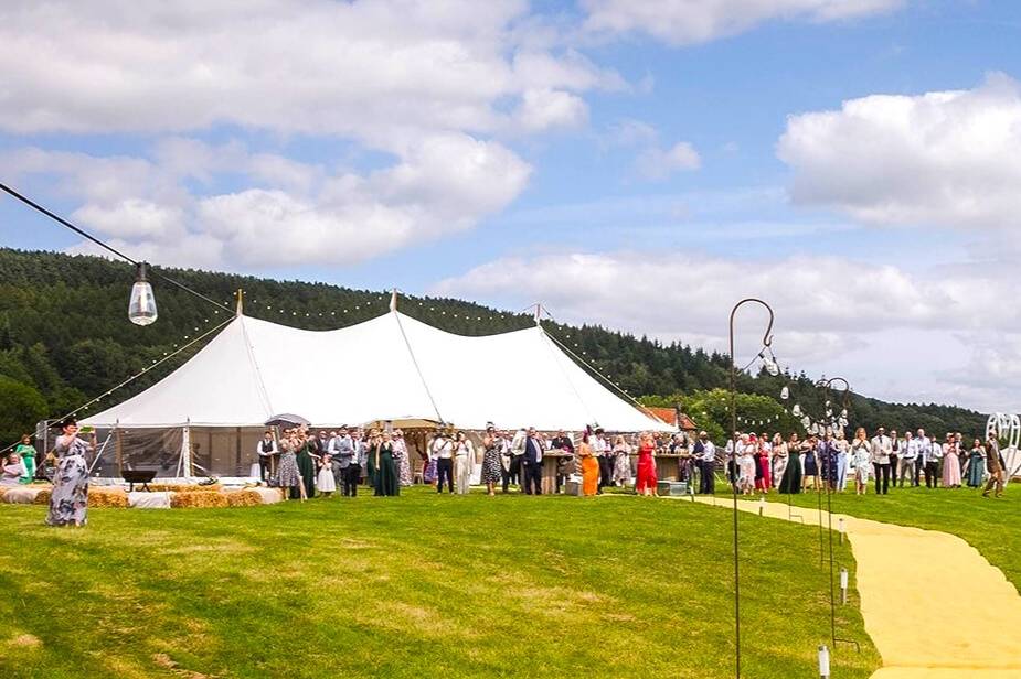 Sailcloth marquee in Yorkshire