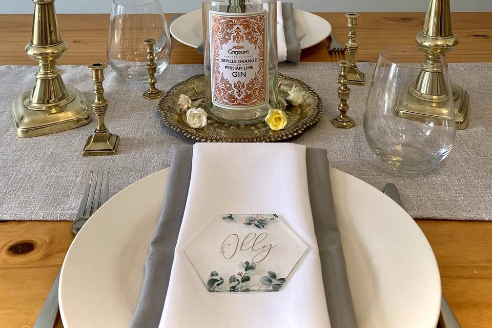 Brass table setting