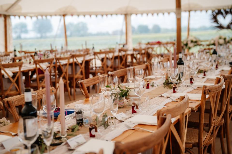 Oak Cross Back Chair Wedding