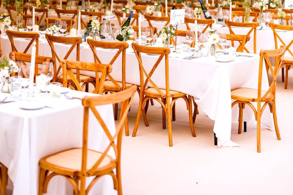 Wedding Furniture in a Marquee