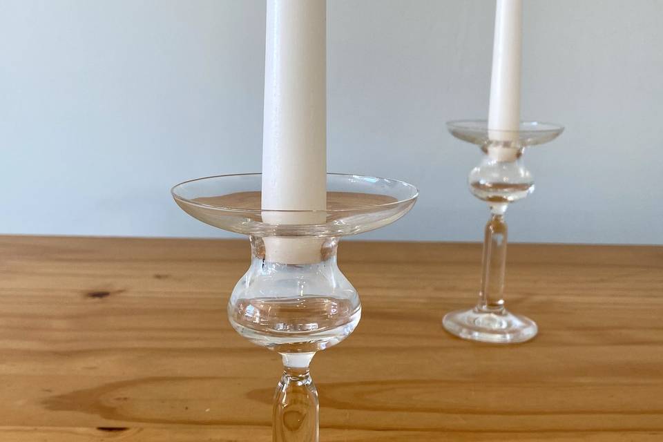 Glass candlesticks