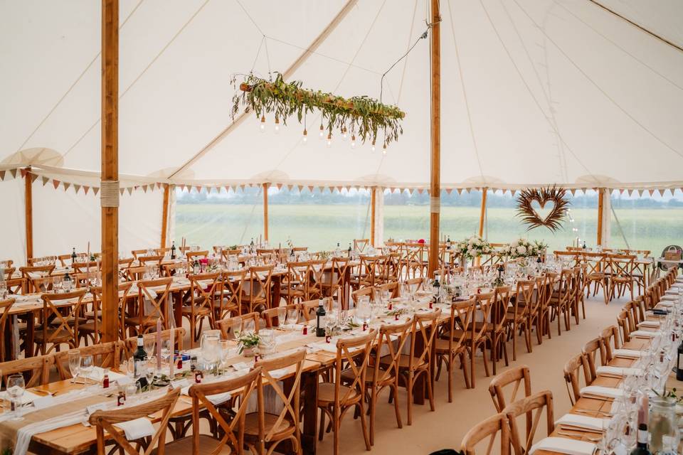 Rustic Trestle Tables & Chairs