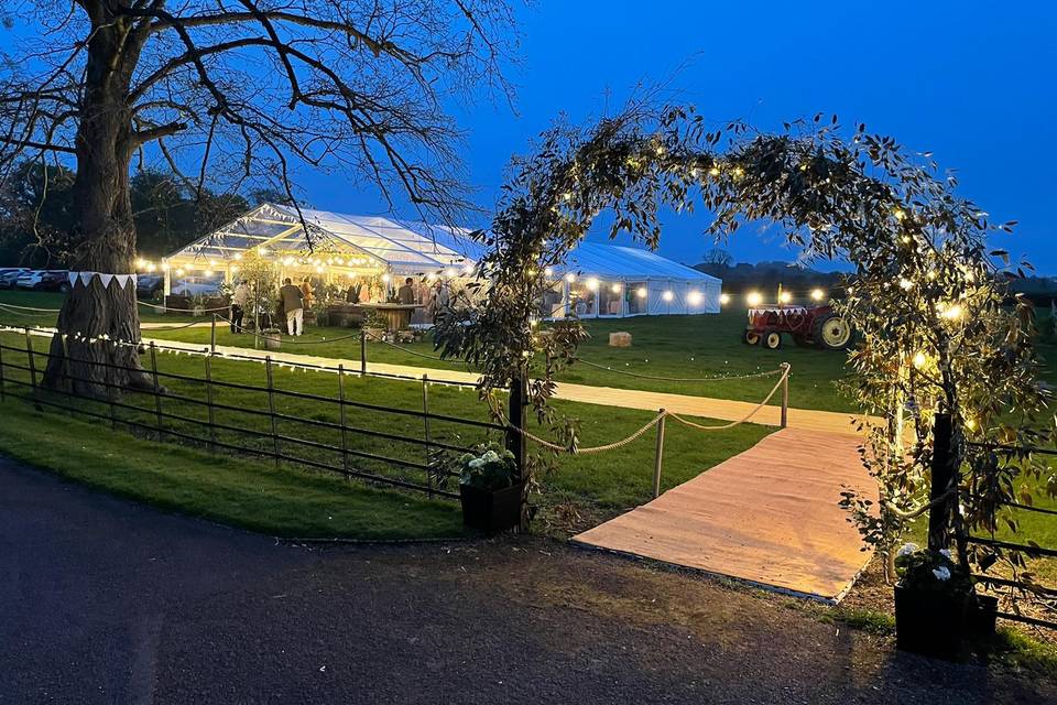 Marquee Wedding Terrace Night