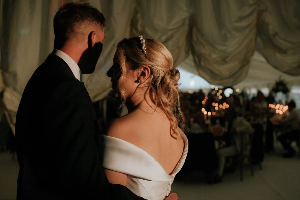 Happy couple in their Marquee