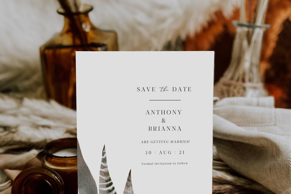 Boho save the date