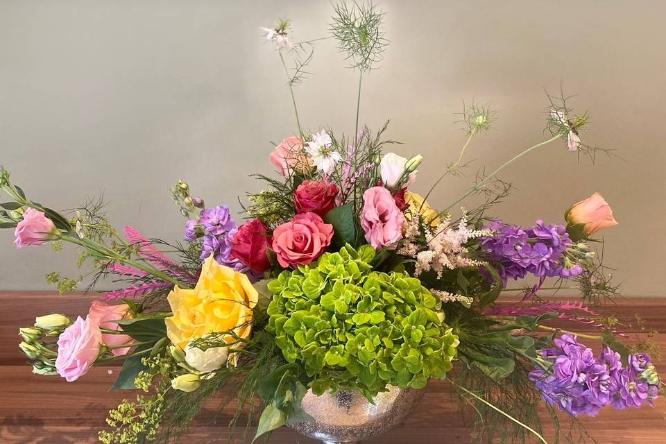 Colourful table arrangement