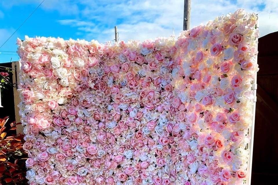 Pale pink flowerwall