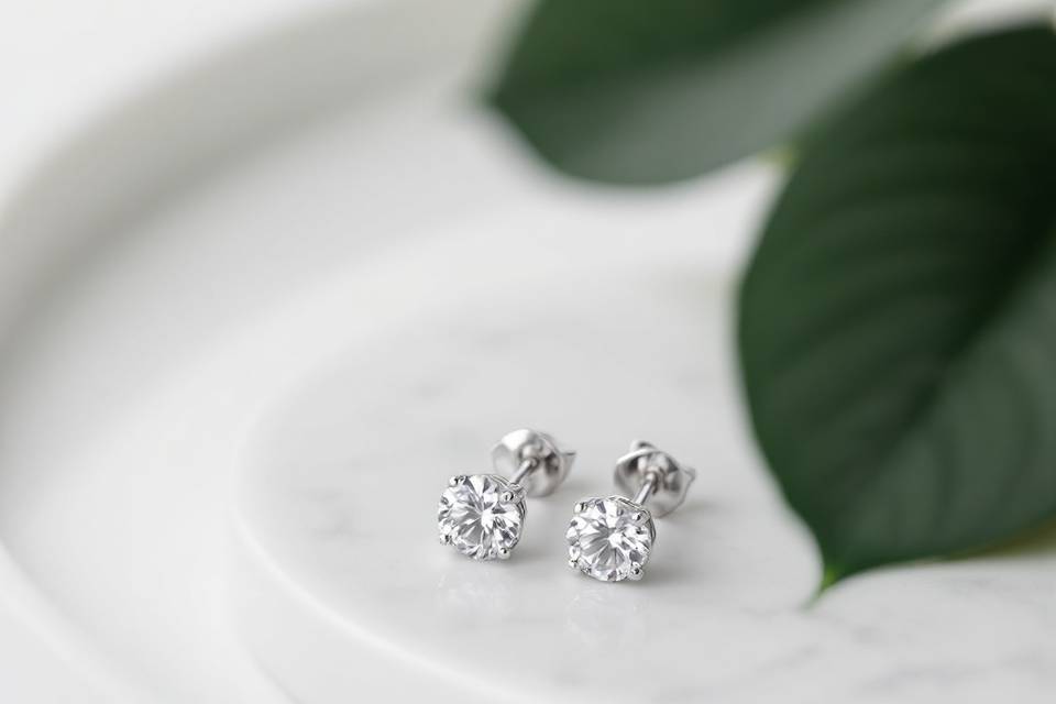 Diamond Solitaire Earrings