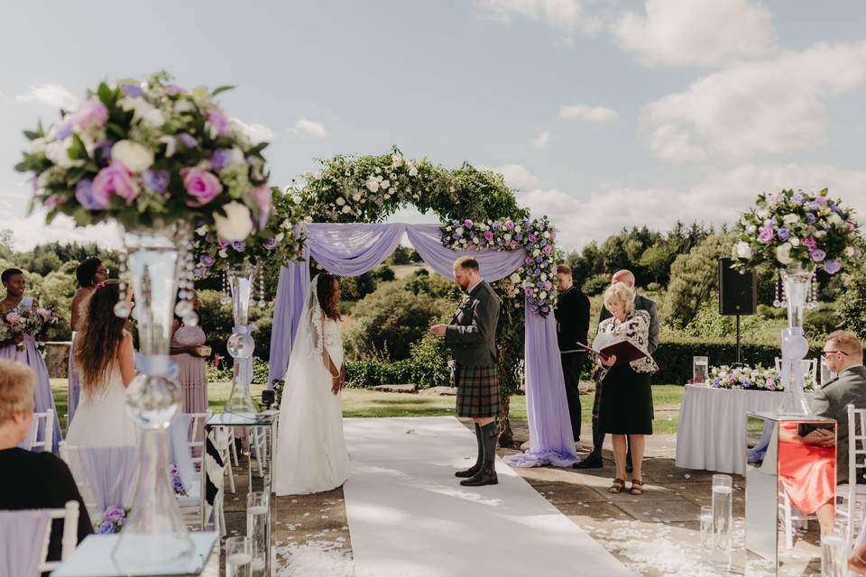 Outdoor wedding ceremony